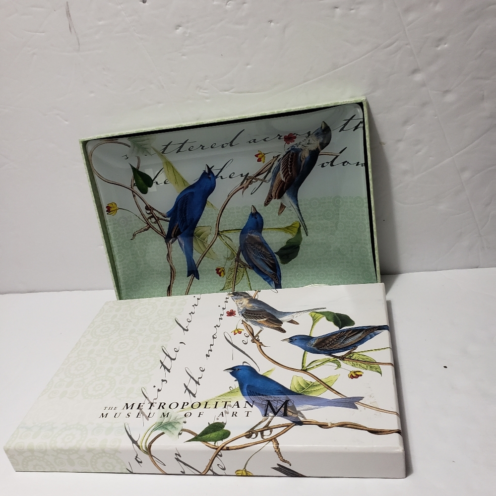 2012 NEW! THE METROPOLITAN MUSEUM OF ART  Glass ** Birds** Tray